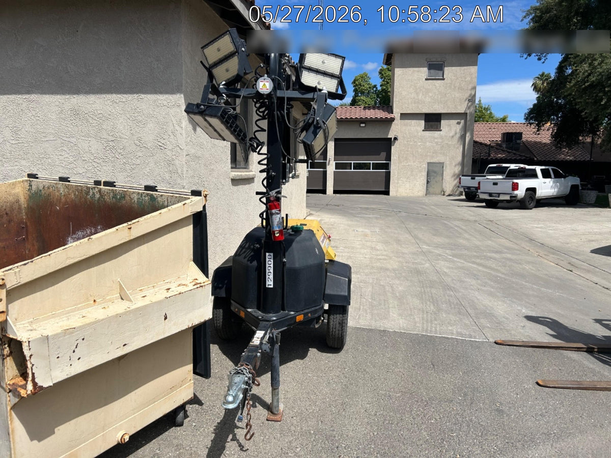 2021 Allmand NLV3GR (4) LED Light Fixture 350W, 23' Vertical Mast, 3kW Prime, Towable, Deep Sea L401, Leveling Jacks, Yanmar T4F 5.8hp