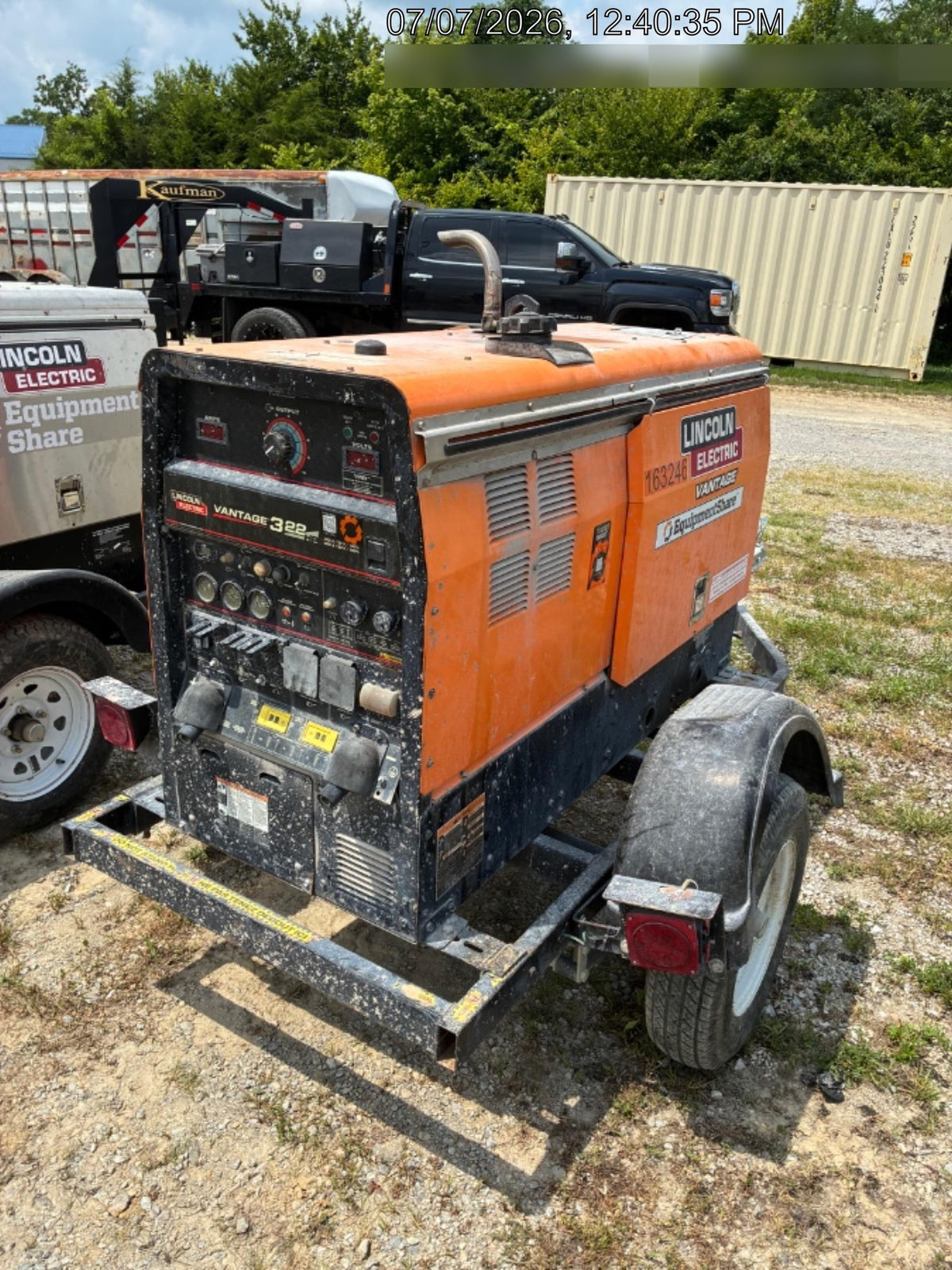 2021 Lincoln Electric Vantage 322 Vantage 322 Ready Pak 3 w/ Decals, ORANGE (includes trailer, cable rack, fender light kit) NO Telematics