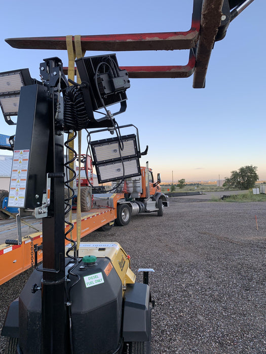 2022 Allmand NLV3GR (4) LED Light Fixture 350W, 23' Vertical Mast, 3kW Prime, Towable, ES Decals, T3