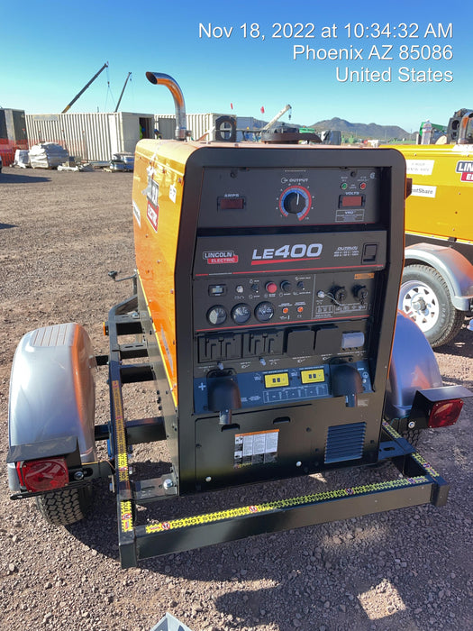 2022 Lincoln Electric LE400 Kubota V1505, Trlr, Cable Rack, Light Kit, ES Decals, T3