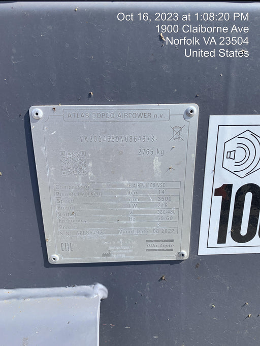 2022 ATLAS COPCO E-AIR V1100