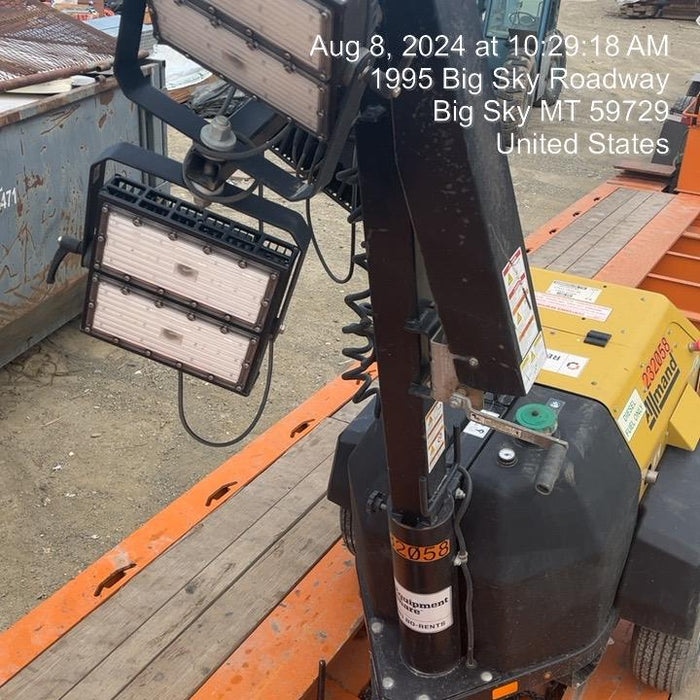 2022 Allmand NLV3GR (4) LED Light Fixture 350W, 23' Vertical Mast, 3kW Prime, Towable, Deep Sea L401, Leveling Jacks, Yanmar T4F 5.8hp