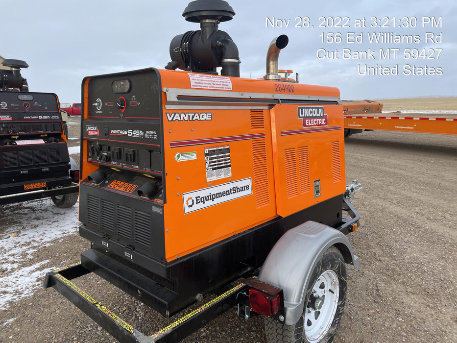 2022 Lincoln Electric Vantage 549X Crosslink Technology, Trailer Mounted, ES Decals, T3