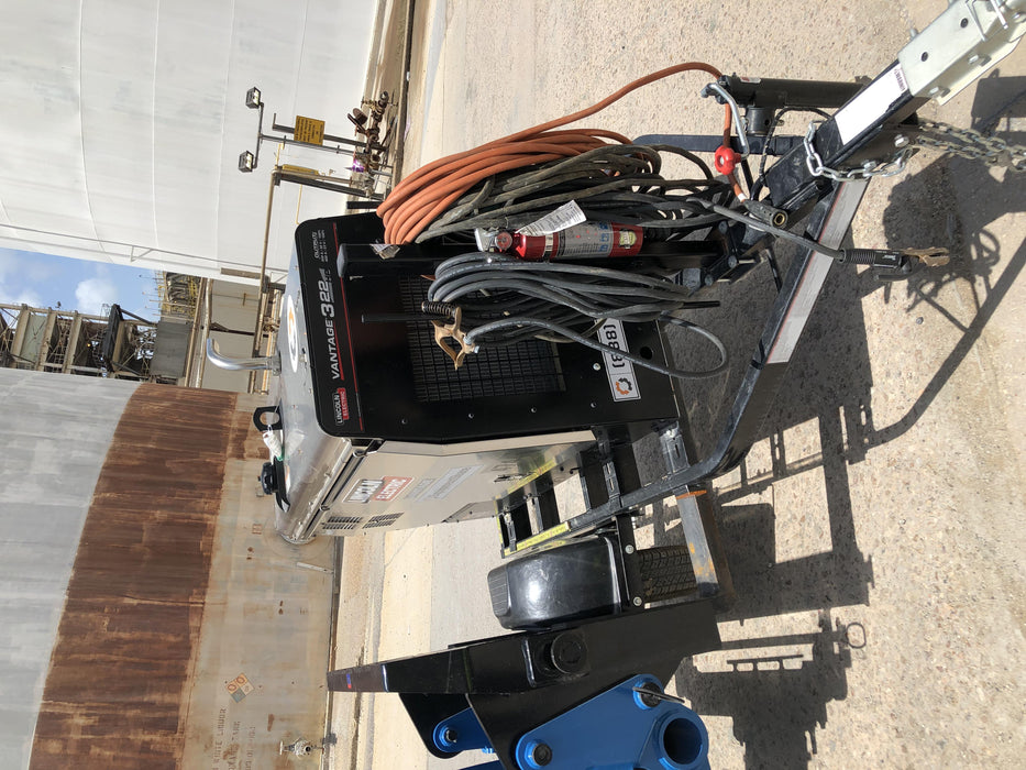 2019 Lincoln Electric Vantage 322 Ready-Pak 3, Two Wheel Trailer, Fender and Light Kit, Cable Rack