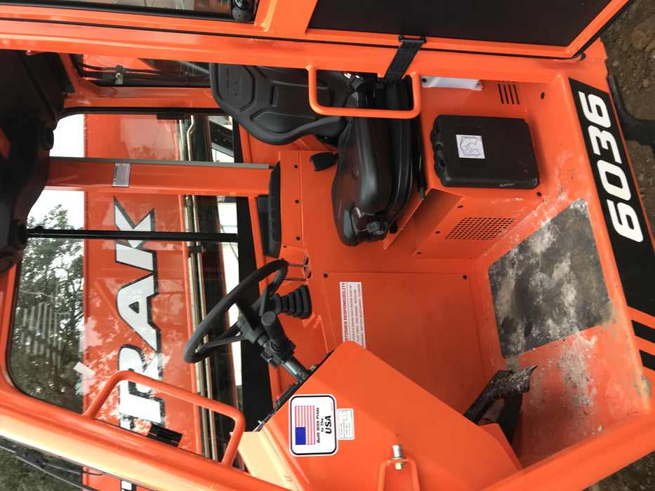 2019 Skytrak 6036 Cab/Heat/Air, Solid Tires, LED Work Lights, Beacon w/50" Carriage, 48" Pallet Forks