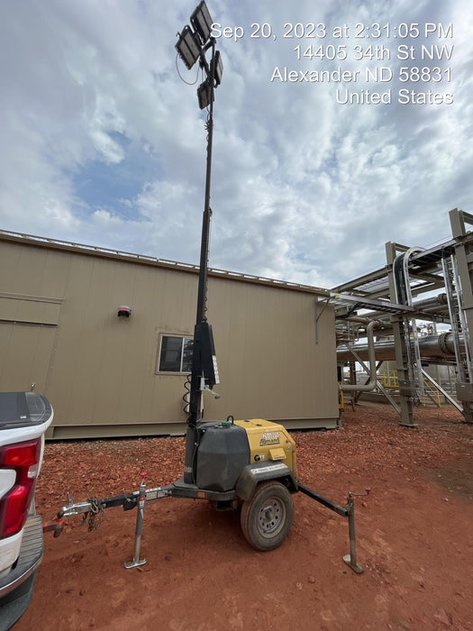 2022 Allmand NLV3GR (4) LED Light Fixture 350W, 23' Vertical Mast, 3kW Prime, Towable, ES Decals, T3