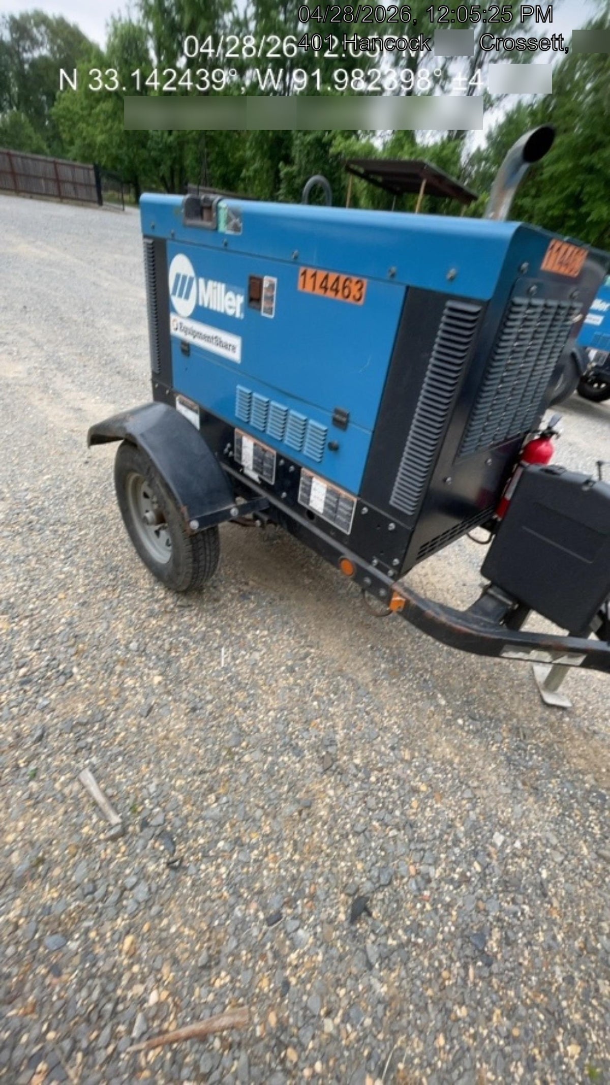 2020 Miller Electric BIG BLUE 400 Trailer Mounted Welder