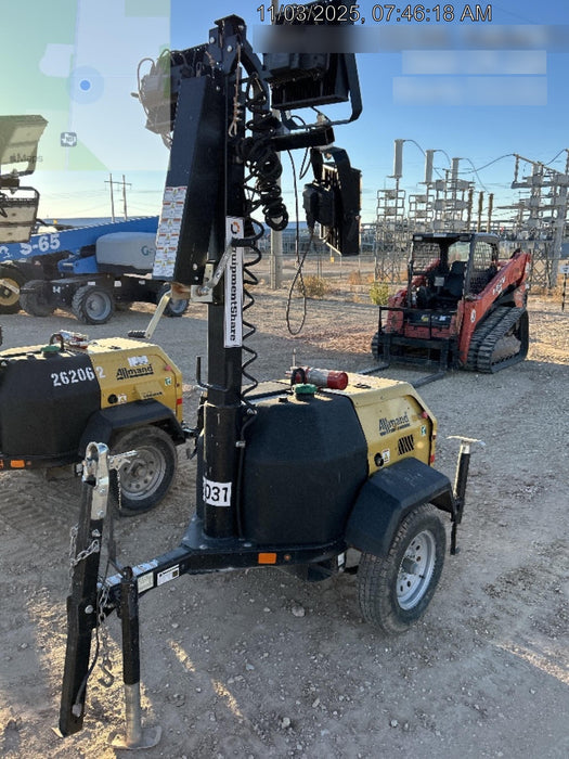 2022 Allmand NLV3GR (4) LED Light Fixture 350W, 23' Vertical Mast, 3kW Prime, Towable, ES Decals, T3