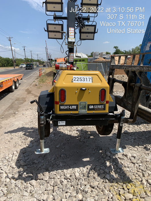 2022 Allmand NLV3GR (4) LED Light Fixture 350W, 23' Vertical Mast, 3kW Prime, Towable, Deep Sea L401, Leveling Jacks, Yanmar T4F 5.8hp