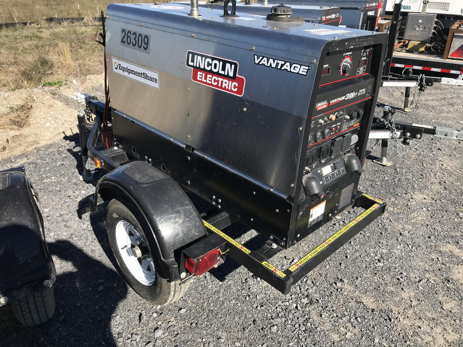 2019 Lincoln Electric Vantage 322 Lincoln Vantage 322 Welder w/Trailer, Light Kit, Cable Rack
