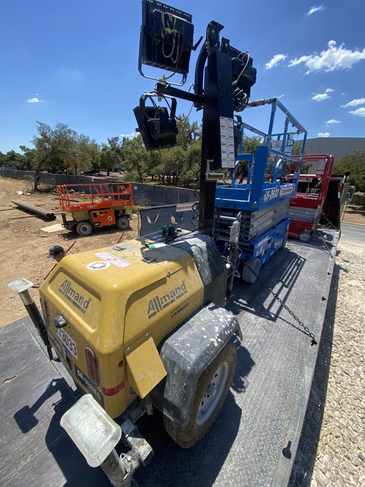 2022 Allmand NLV3GR (4) LED Light Fixture 350W, 23' Vertical Mast, 3kW Prime, Towable, ES Decals, T3