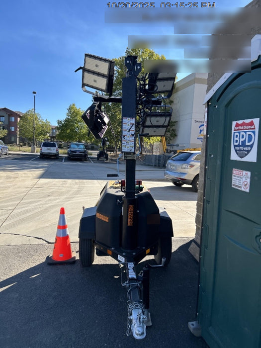 2022 Allmand NLV3GR (4) LED Light Fixture 350W, 23' Vertical Mast, 3kW Prime, Towable, ES Decals, T3