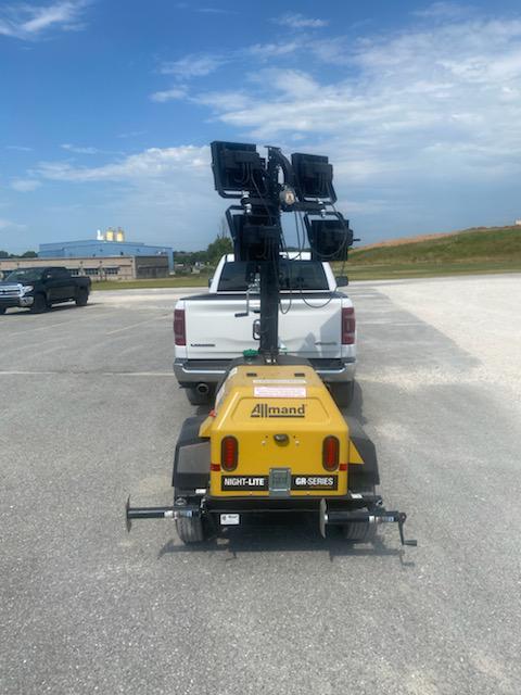 2022 Allmand NLV3GR (4) LED Light Fixture 350W, 23' Vertical Mast, 3kW Prime, Towable, Deep Sea L401, Leveling Jacks, Yanmar T4F 5.8hp