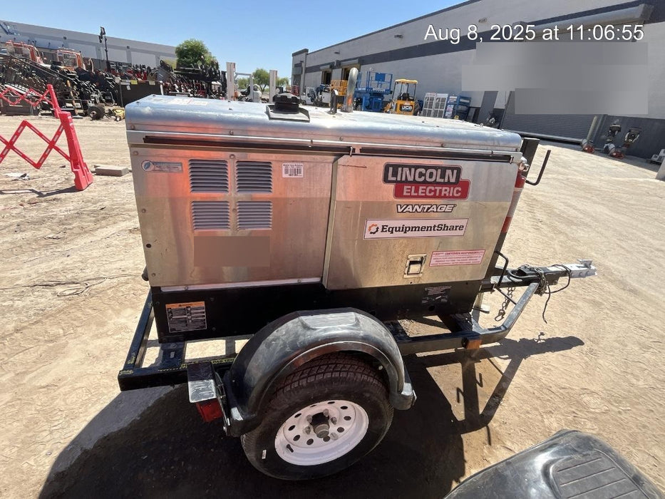 2019 Lincoln Electric Vantage 322 Ready-Pak 3, Two Wheel Trailer, Fender and Light Kit, Cable Rack