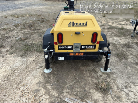 2022 Allmand NLV3GR (4) LED Light Fixture 350W, 23' Vertical Mast, 3kW Prime, Towable, Deep Sea L401, Leveling Jacks, Yanmar T4F 5.8hp