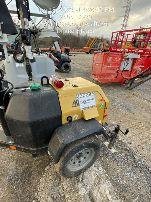 2022 Allmand NLV3GR (4) LED Light Fixture 350W, 23' Vertical Mast, 3kW Prime, Towable, Deep Sea L401, Leveling Jacks, Yanmar T4F 5.8hp