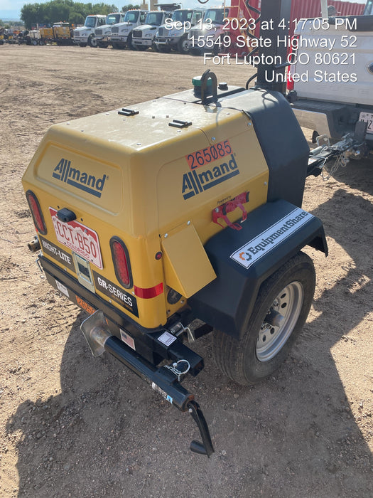 2022 Allmand NLV3GR (4) LED Light Fixture 350W, 23' Vertical Mast, 3kW Prime, Towable, ES Decals, T3