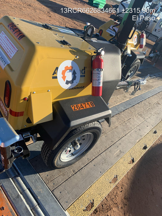 2022 Allmand NLV3GR (4) LED Light Fixture 350W, 23' Vertical Mast, 3kW Prime, Towable, ES Decals, T3