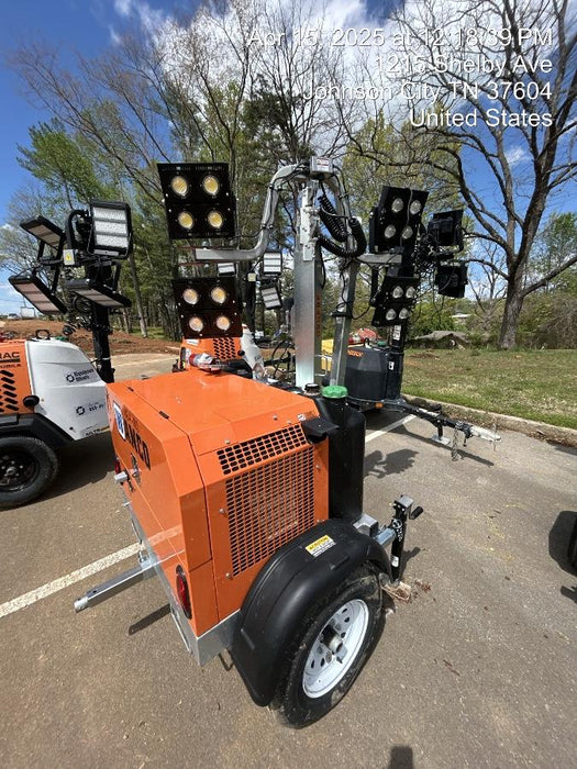 2025 Wanco WLTT-4MM4K Diesel, Mitsubishi L2E, 9.0HP @1800 rpm, Deep Sea Controller, Shore Power Plug, Auto Start, (4) 350W LED Floodlights, 4kW Generator, 60 Gal Fuel Tank, 2" Ball, T3