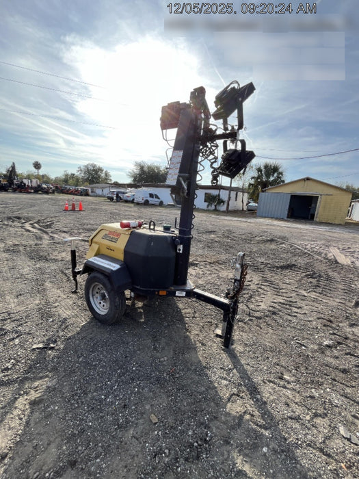 2022 Allmand NLV3GR (4) LED Light Fixture 350W, 23' Vertical Mast, 3kW Prime, Towable, ES Decals, T3