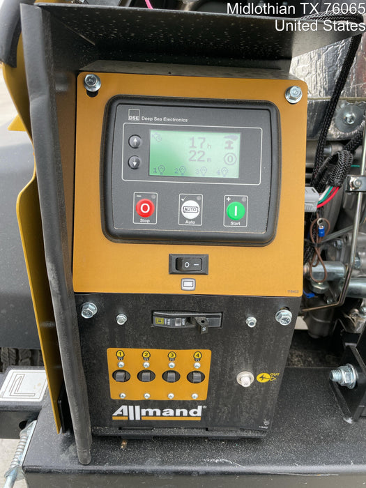 2022 Allmand NLV3GR (4) LED Light Fixture 350W, 23' Vertical Mast, 3kW Prime, Towable, Deep Sea L401, Leveling Jacks, Yanmar T4F 5.8hp