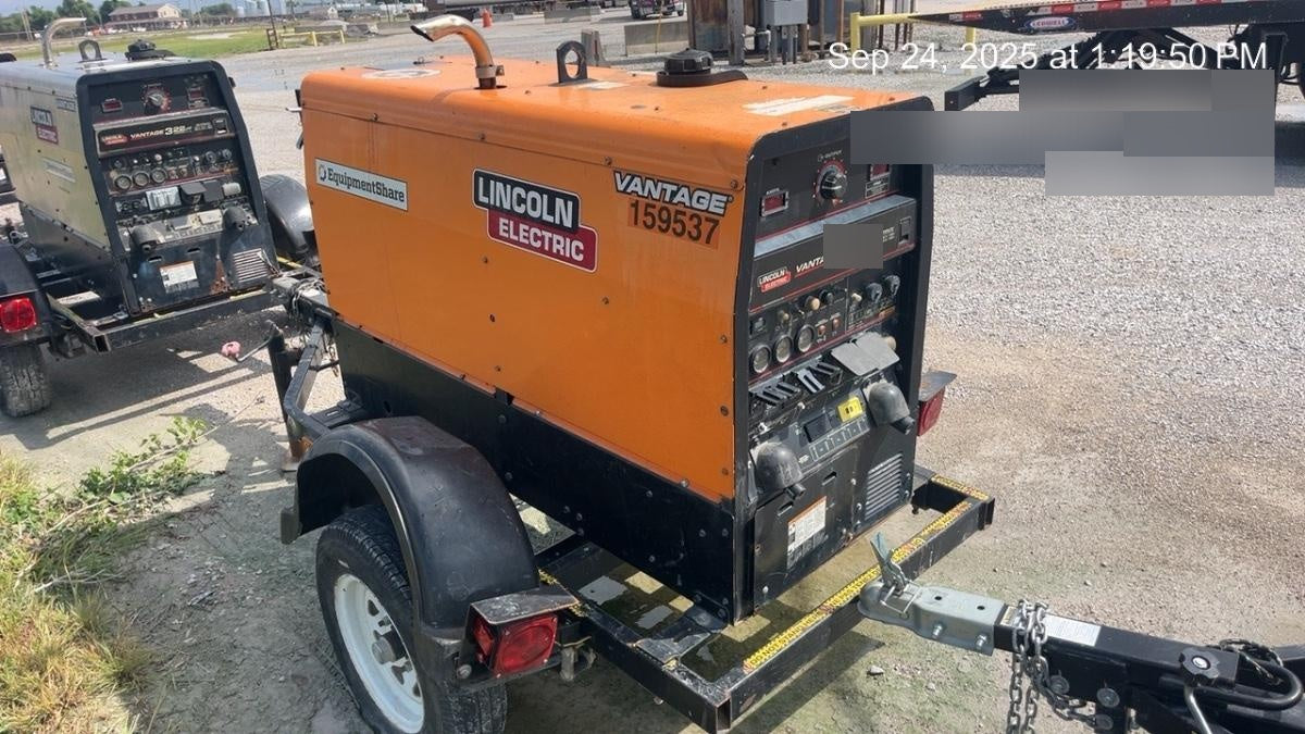 2021 Lincoln Electric Vantage 322 Vantage 322 Ready Pak 3 w/ Decals, ORANGE (includes trailer, cable rack, fender light kit) NO Telematics