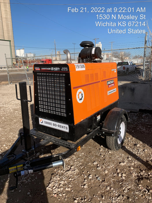 2021 Lincoln Electric Vantage 549X Ready Pak 3, ORANGE (includes trailer, cable rack, fender light kit)