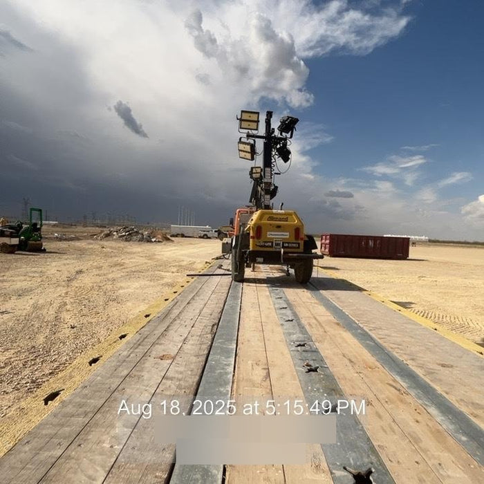 2021 Allmand NLV3GR (4) LED Light Fixture 350W, 23' Vertical Mast, 3kW Prime, Towable, Deep Sea L401, Leveling Jacks, Yanmar T4F 5.8hp