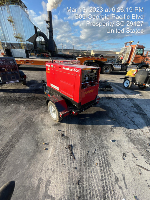 2023 Shindaiwa DGW400MDL Kubota D902 Engine, 23 HP, Dual Op Welder, Wire, Arc, Droop Stick, Tig, and CC Stick Functionality, Simulphase, 3 Phase and 1 Phase Gen Output, Single Axle NB Trlr, Slr Trckl Chrg 12V 12W, Fire Ext