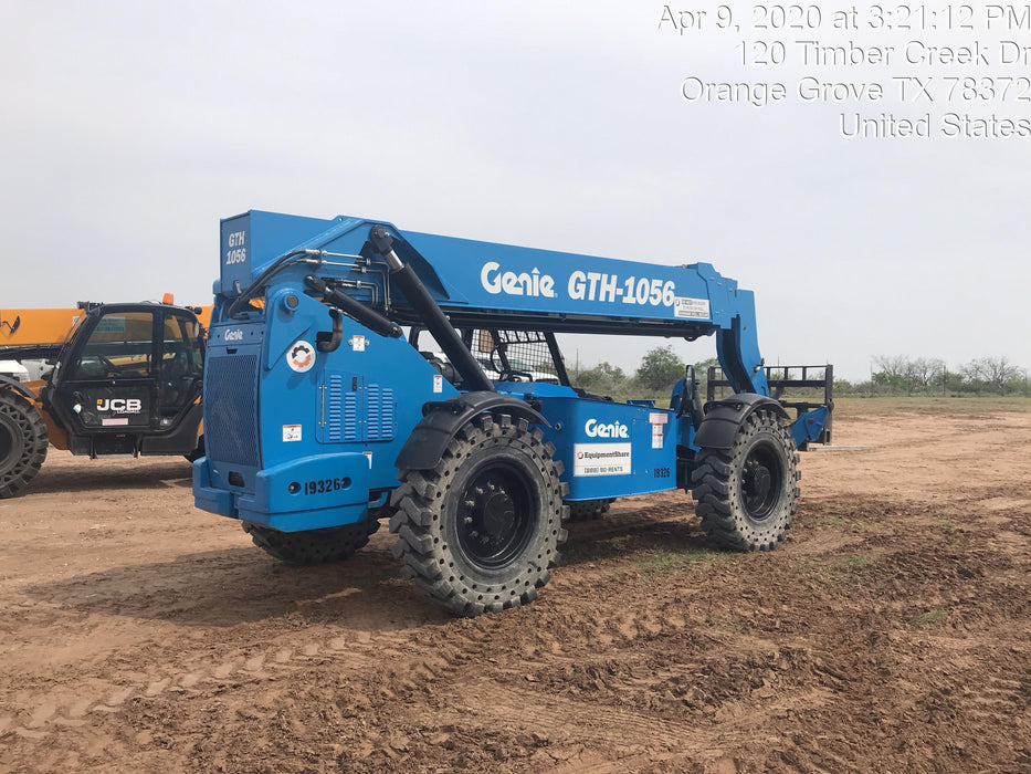 2018 Genie GTH-1056 Genie GTH-1056 w/ROPS, Work Lights, Solid Tires, RH Cab Mesh, Beacon, 60" Carriage and Forks