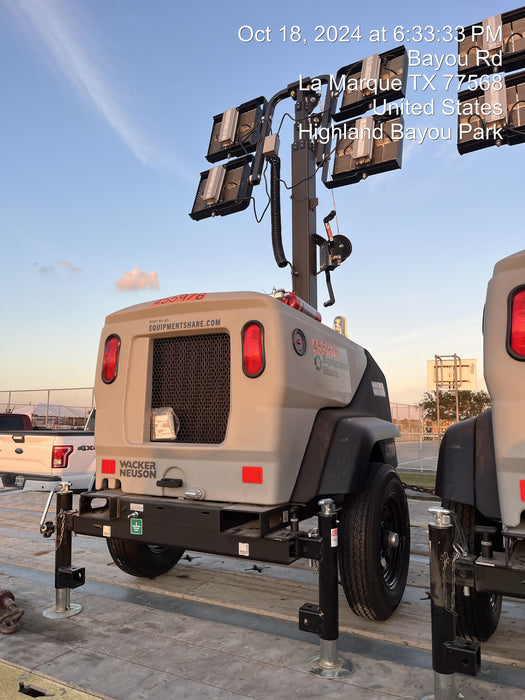 2024 Wacker Neuson LTT4 Diesel, Kohler KDW702, Deep Sea Controller, Auto Start, LED 320W, Bypass Outlet, T3