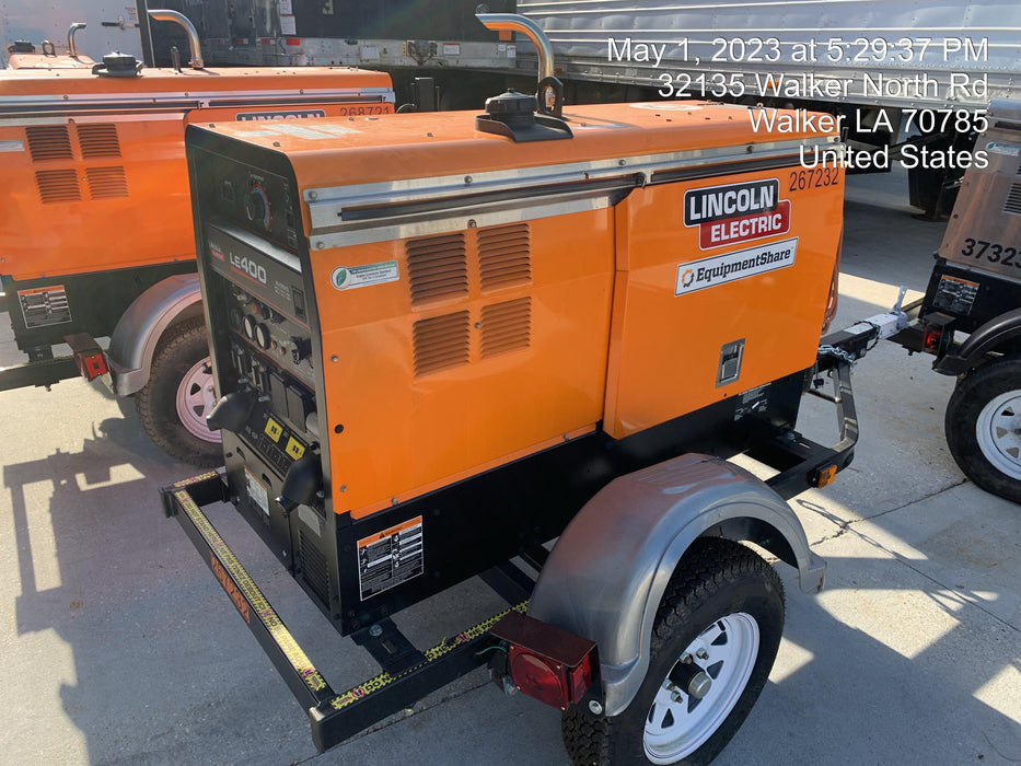 2022 Lincoln Electric LE400 Kubota V1505, Trlr, Cable Rack, Light Kit, ES Decals, T3