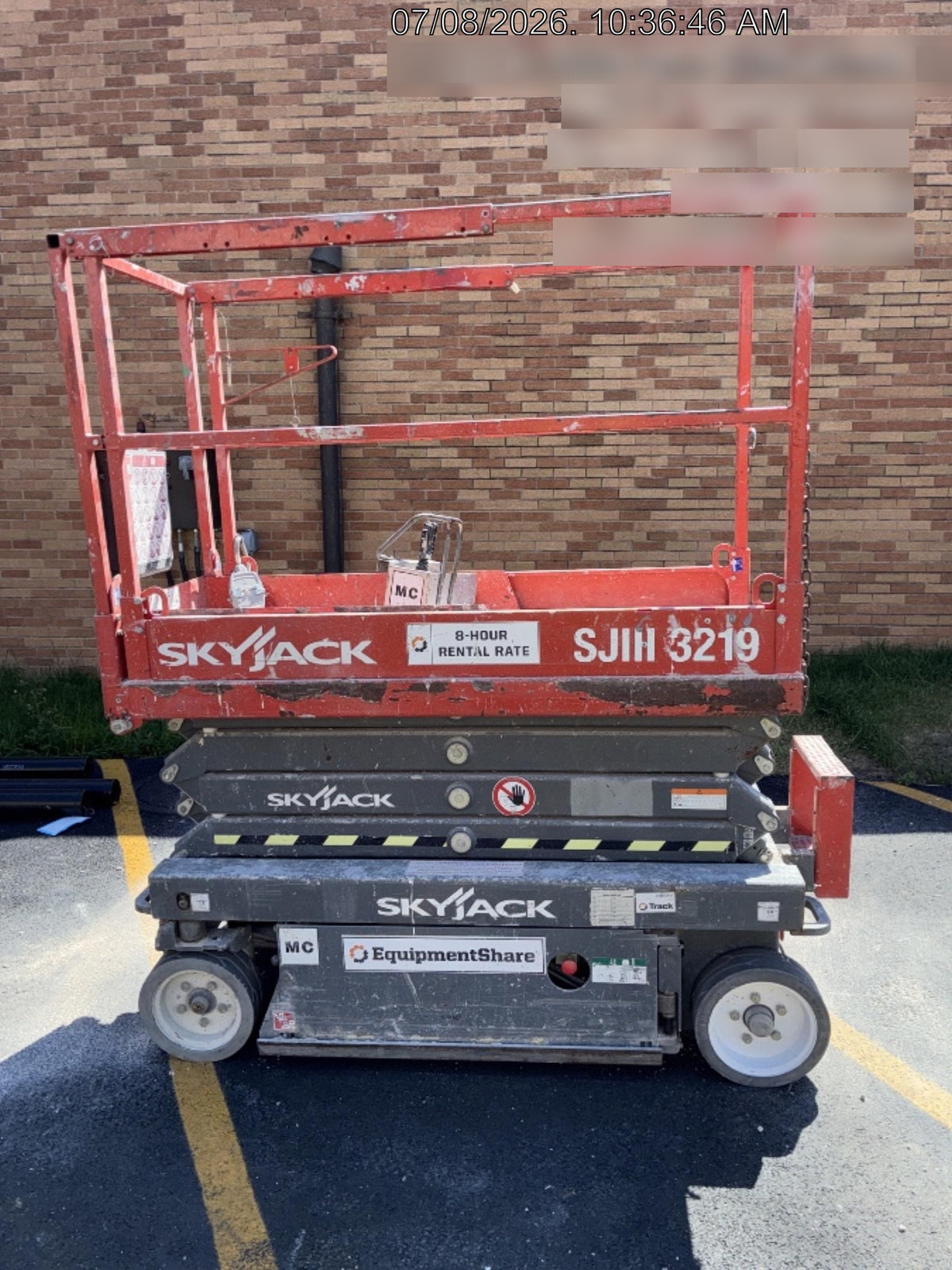 2016 Skyjack SJIII-3219 Standard Rental Specs