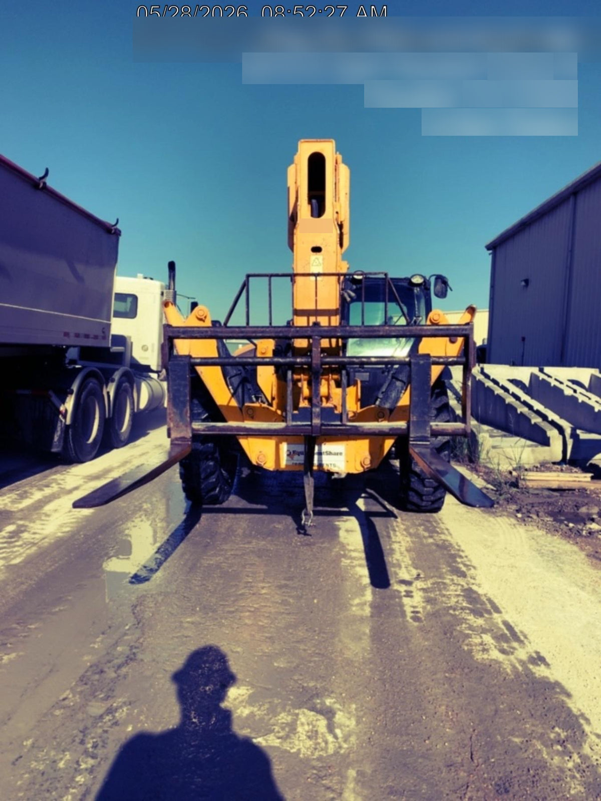 2020 JCB 510-56 Cab/Heat/Air, 74 HP, Solid Tires, STD Worklight, Beacon, Aux Hydraulics, Lifting Eye, Back up Alarm w/66" Carriage/60" Forks