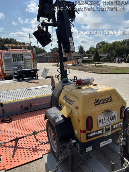 2022 Allmand NLV3GR (4) LED Light Fixture 350W, 23' Vertical Mast, 3kW Prime, Towable, Deep Sea L401, Leveling Jacks, Yanmar T4F 5.8hp