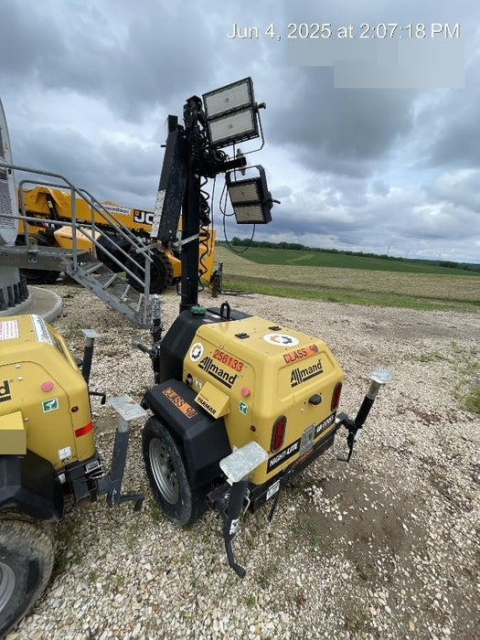 2021 Allmand NLV3GR (4) LED Light Fixture 350W, 23' Vertical Mast, 3kW Prime, Towable, Deep Sea L401, Leveling Jacks, Yanmar T4F 5.8hp