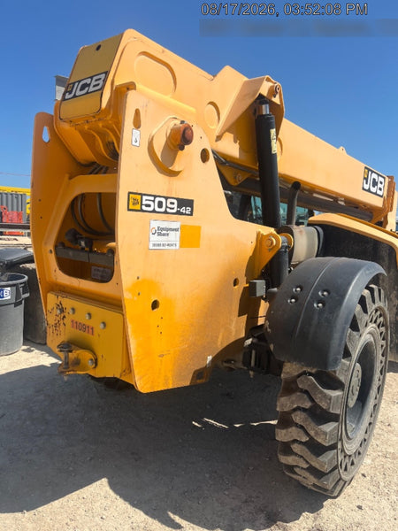 2020 JCB 509-42 Cab/Heat/Air, Solid Tires, Work Lights, Beacon, Aux Hydraulics, Back up Alarm, Lifting Eye, ES Decals