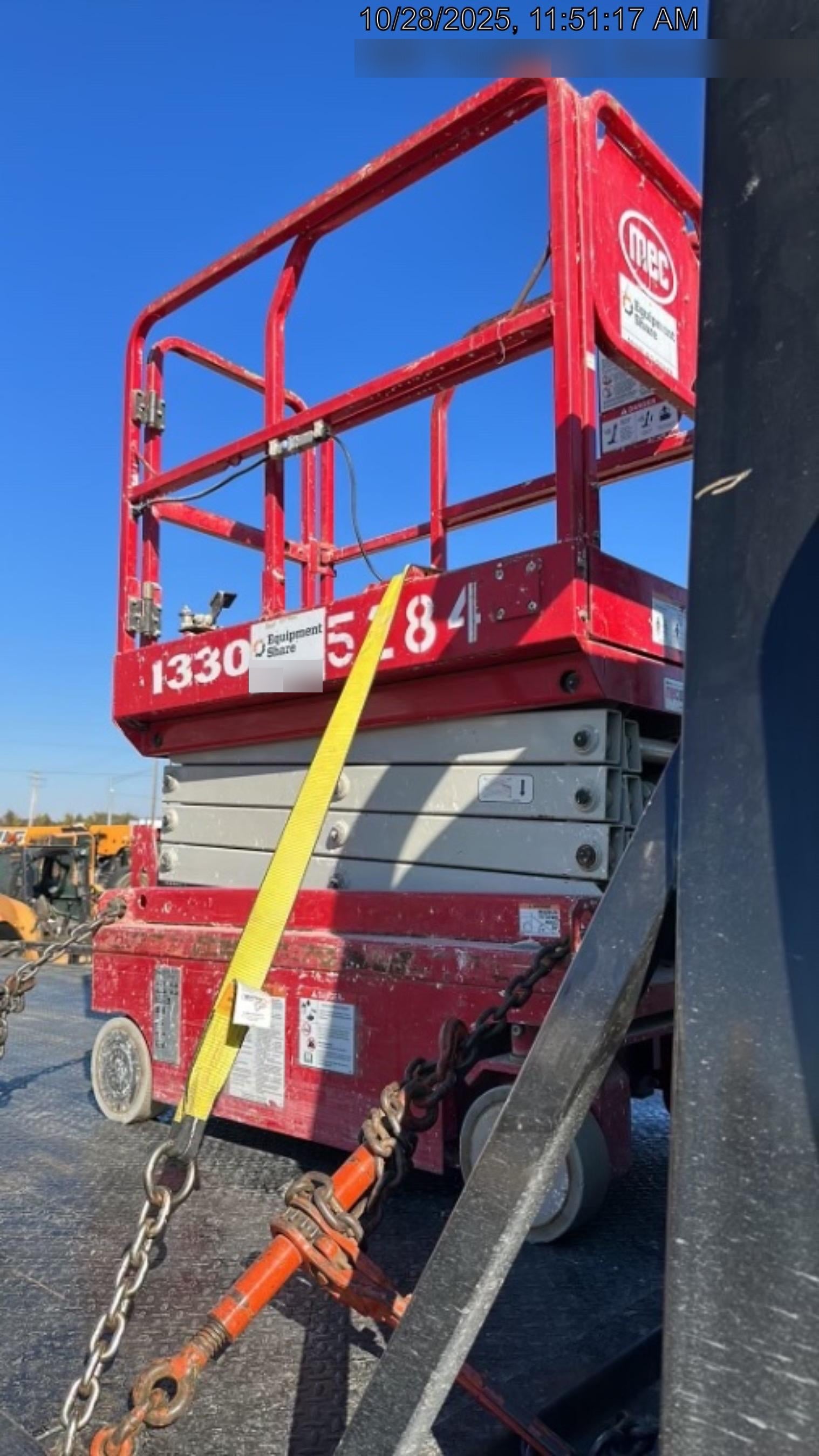 2017 MEC 1330SE 13' Scissor Lift w/2 Year Extended Full Warranty