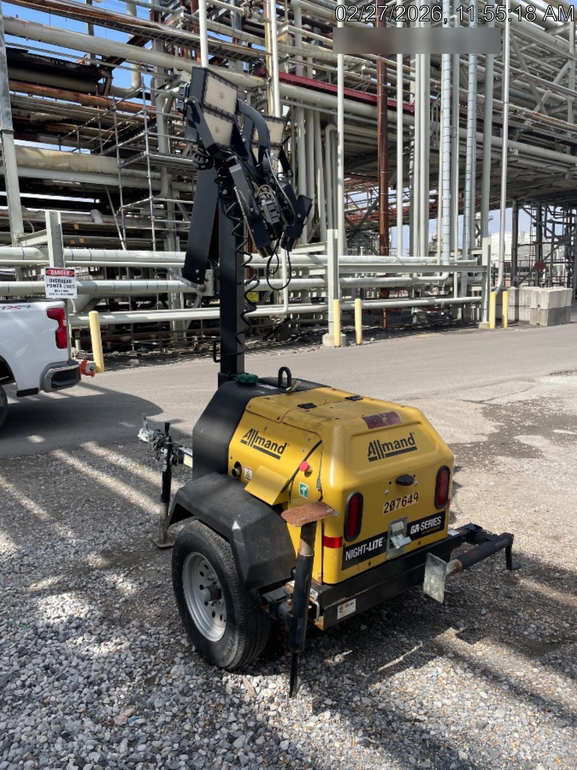 2022 Allmand NLV3GR (4) LED Light Fixture 350W, 23' Vertical Mast, 3kW Prime, Towable, Deep Sea L401, Leveling Jacks, Yanmar T4F 5.8hp