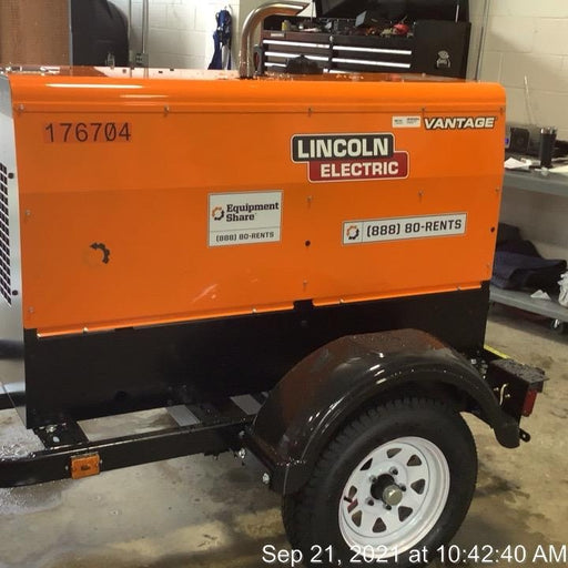 2021 Lincoln Electric Vantage 322 Vantage 322 Ready Pak 3 w/ Decals, ORANGE (includes trailer, cable rack, fender light kit) NO Telematics