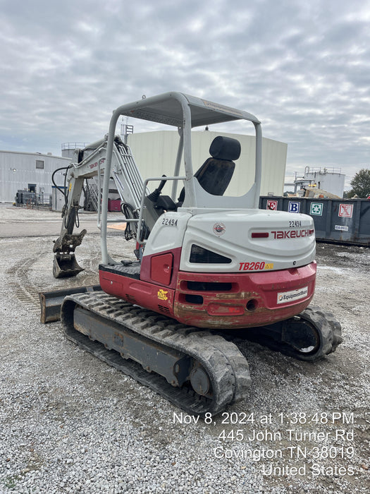 2019 Takeuchi TB260 Takeuchi TB260 Canopy w/Rubber Tracks, Auxiliary Hydraulics, Standard Blade, Manual QC