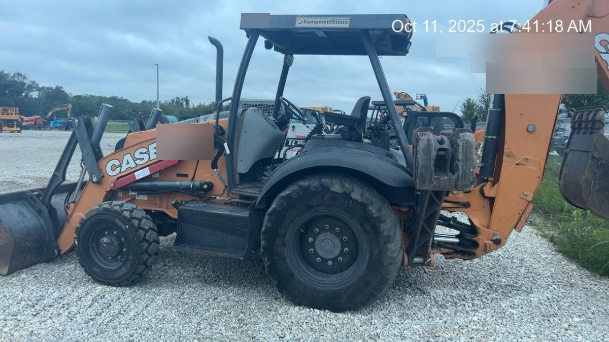 2019 Case 580N EP Canopy, 4WD, 1-Way Aux Hydraulics, Pilot Controls, Ride Control and Loader Aux Hydraulics, 900 LB. Front CWT, 82" HD LONG LIP (1 CU. YD.) W/BOCE AND LIFT EYES, FLIP OVER/STABILIZER PADS COMB