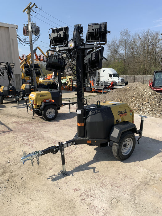 2022 Allmand NLV3GR (4) LED Light Fixture 350W, 23' Vertical Mast, 3kW Prime, Towable, Deep Sea L401, Leveling Jacks, Yanmar T4F 5.8hp