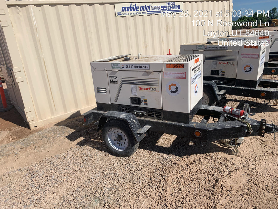 2020 Multiquip DLW400ESA4 400 amp Welder, 14kW, 120/240V, T4F Kubota, Trailer