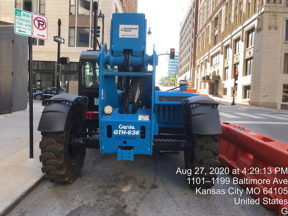 2020 Genie GTH-636 Cab/Heat/Air, Solid Tires, Work Lights, Beacon, Aux Hydraulics, Back up Alarm