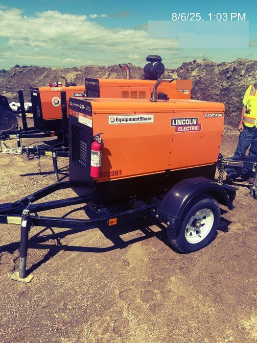 2021 Lincoln Electric Vantage 322 Vantage 322 Ready Pak 3 w/ Decals, ORANGE (includes trailer, cable rack, fender light kit) NO Telematics