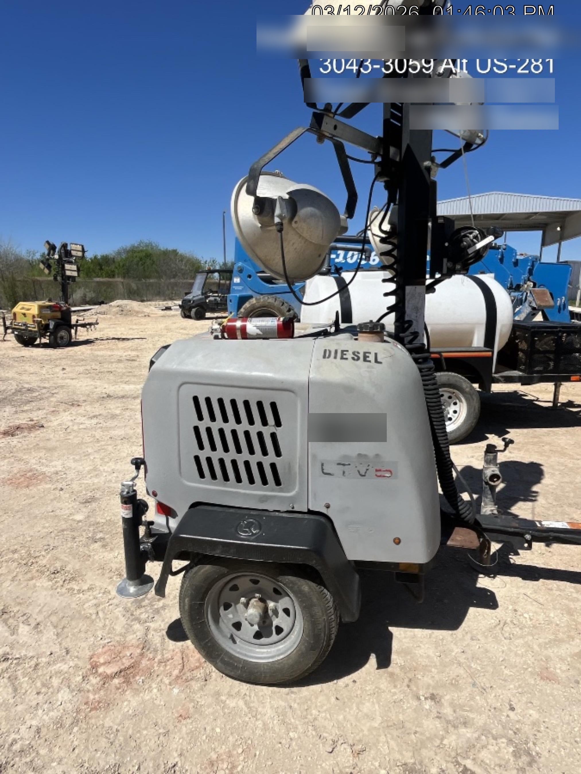 2018 Wacker Neuson LTV6L-MH Wacker Neuson LTV6L Mobile Light Tower w/Fuel Level Sensor Installed