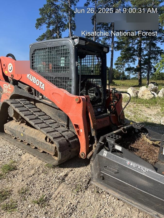 2019 Kubota SVL95-2S Cab/Heat/Air, Standard Tracks, Standard Flow, Hydraulic QC 80" HD w/ Smooth Cutting Edge