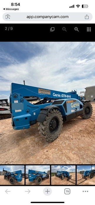 2018 Genie GTH-844 Genie GTH-844 w/Open ROPS, Solid Tires, beacon/work lights, 60" carriage/forks