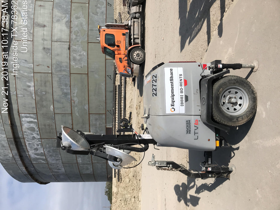 2019 Wacker Neuson LTV6L-MH Wacker Neuson LTV6L Mobile Light Tower w/Fuel Level Sensor Installed